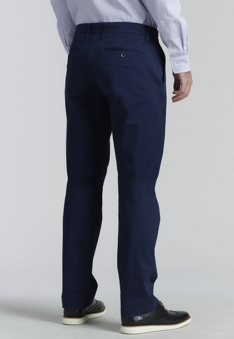 PANTALÓN ALGODÓN HOMBRE FEROUCH AZUL TWILL WITHOUT PLEATS L/33 BUSINESS DK. - 4