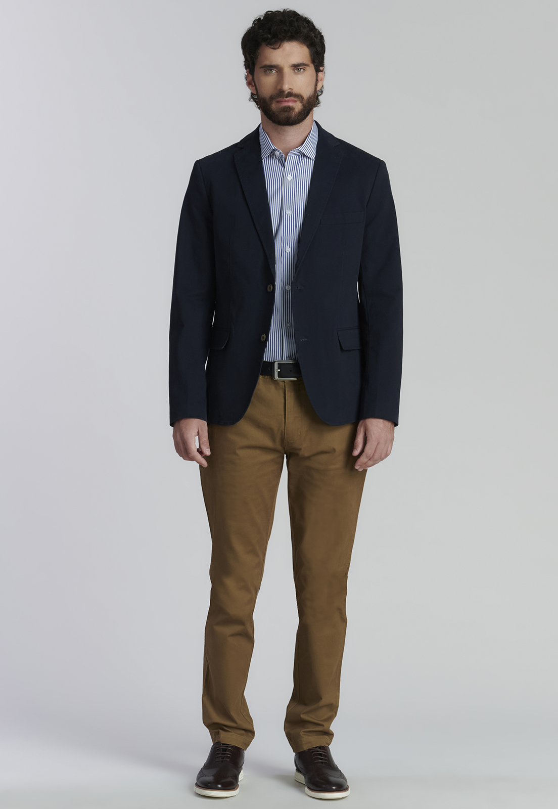 BLAZER ALGODÓN HOMBRE FEROUCH AZUL STANFORD F SMART CASUAL - 2