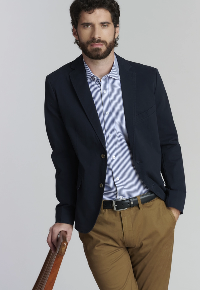 BLAZER ALGODÓN HOMBRE FEROUCH AZUL STANFORD F SMART CASUAL - 5