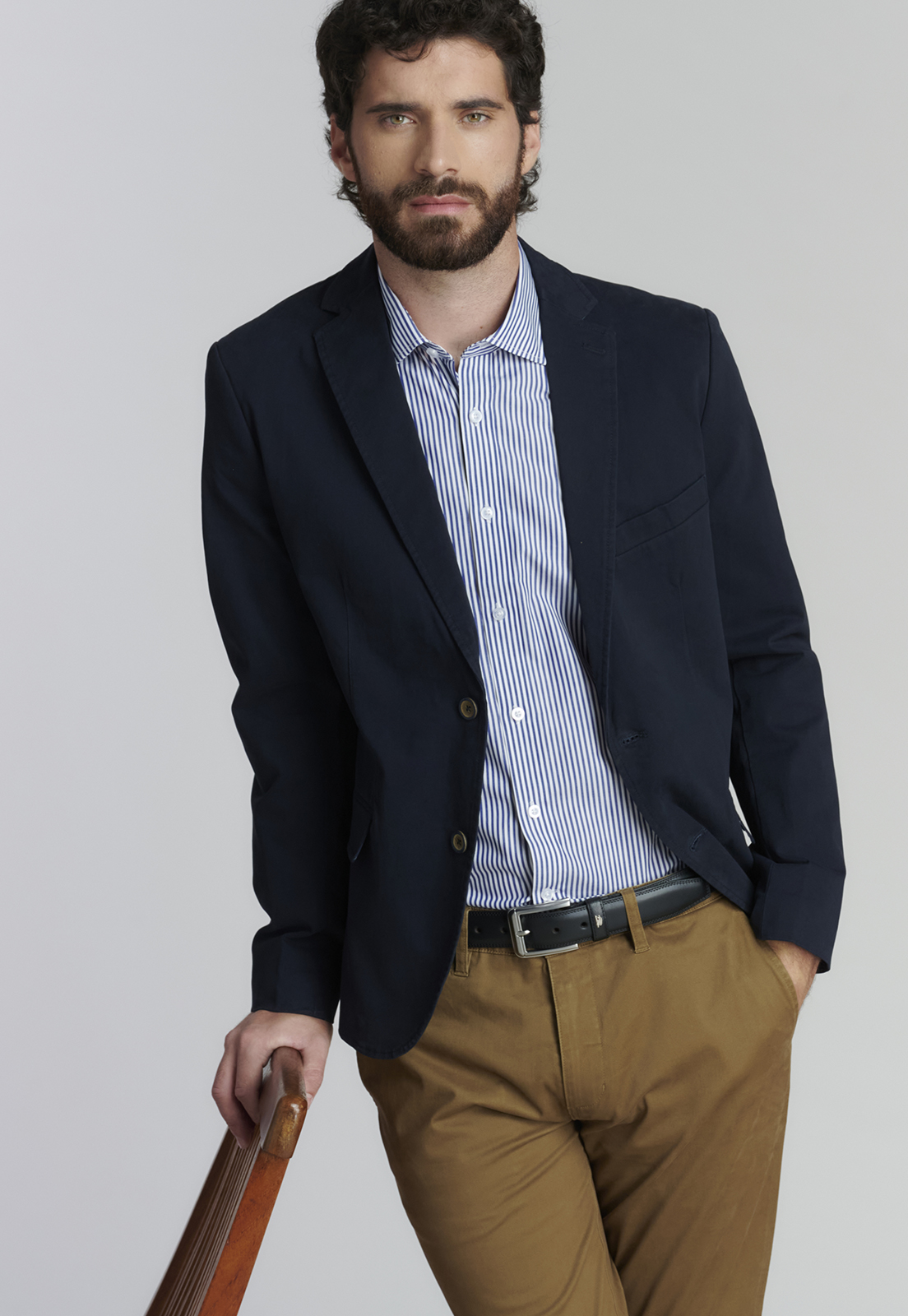 BLAZER ALGODÓN HOMBRE FEROUCH AZUL STANFORD F SMART CASUAL - 5