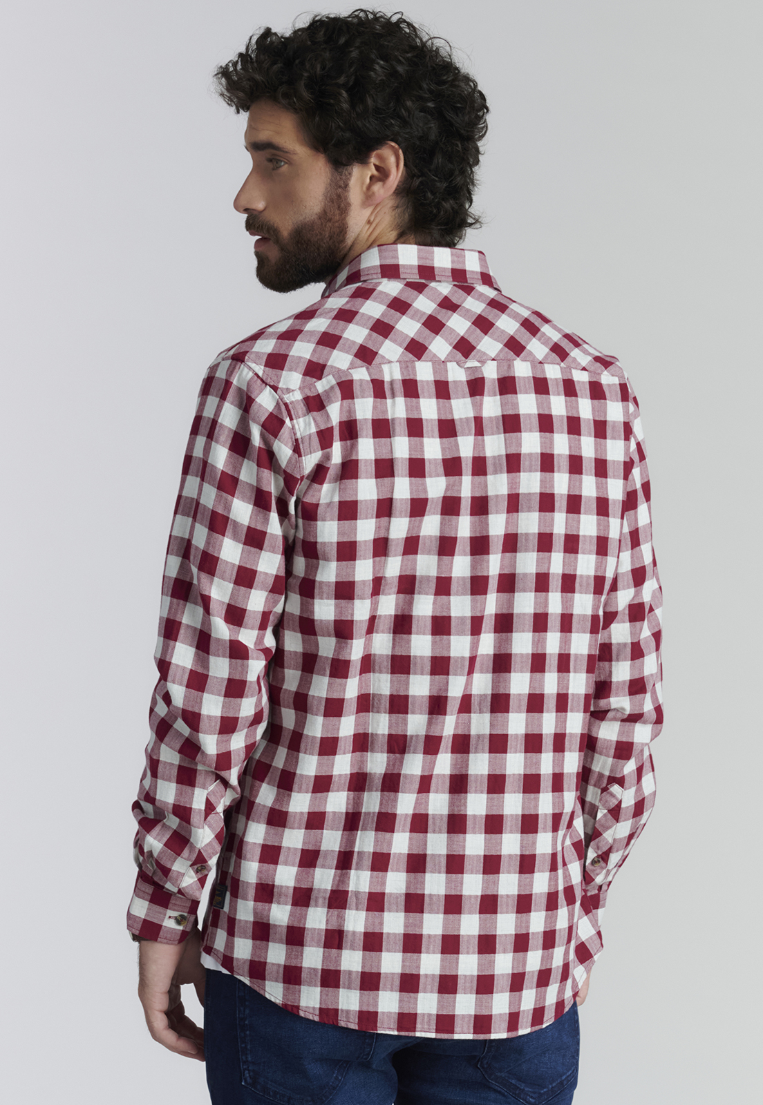 CAMISA ALGODÓN HOMBRE FEROUCH ROJO DENVER FJS BURGUNDY - 4