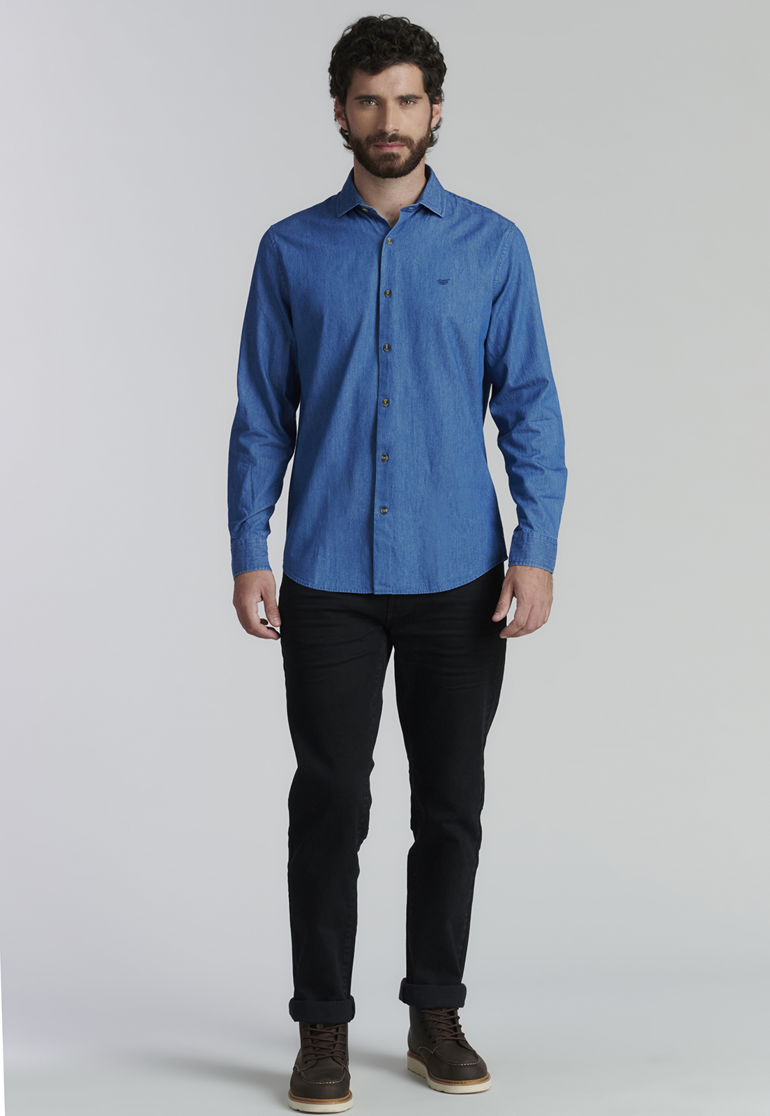 CAMISA ALGODÓN HOMBRE FEROUCH AZUL MANHATTAN FR - 2