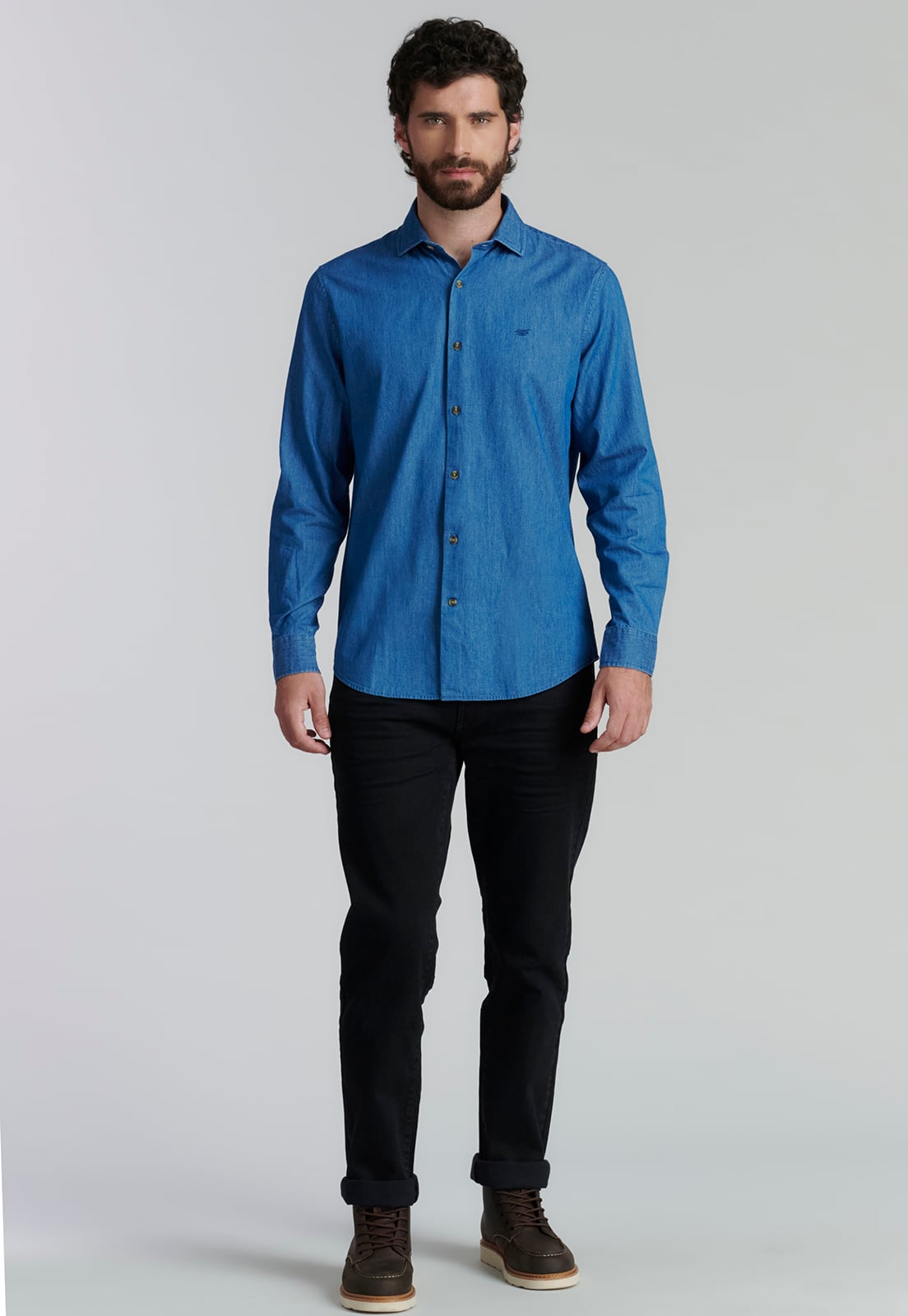 CAMISA ALGODÓN HOMBRE FEROUCH AZUL MANHATTAN FR - 2