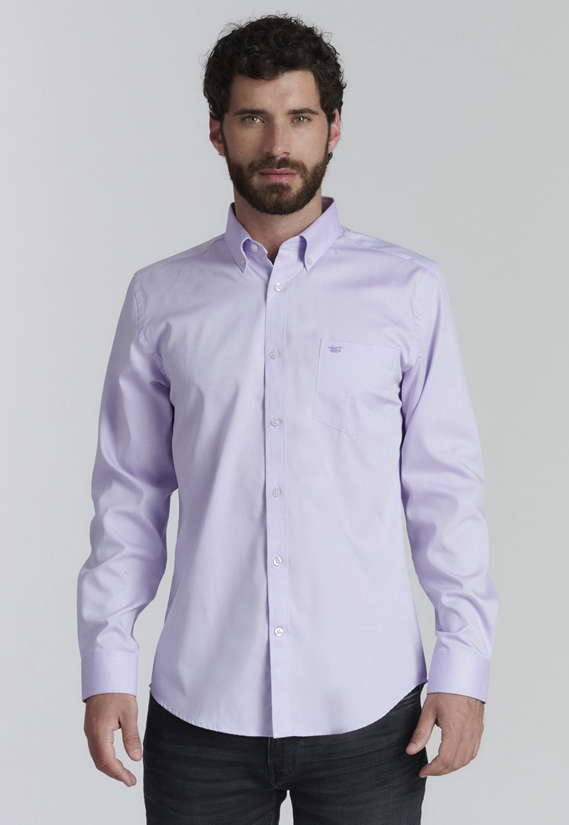 CAMISA ALGODÓN HOMBRE FEROUCH MORADO SMART CASUAL OXFORD SC PURPLE - 1