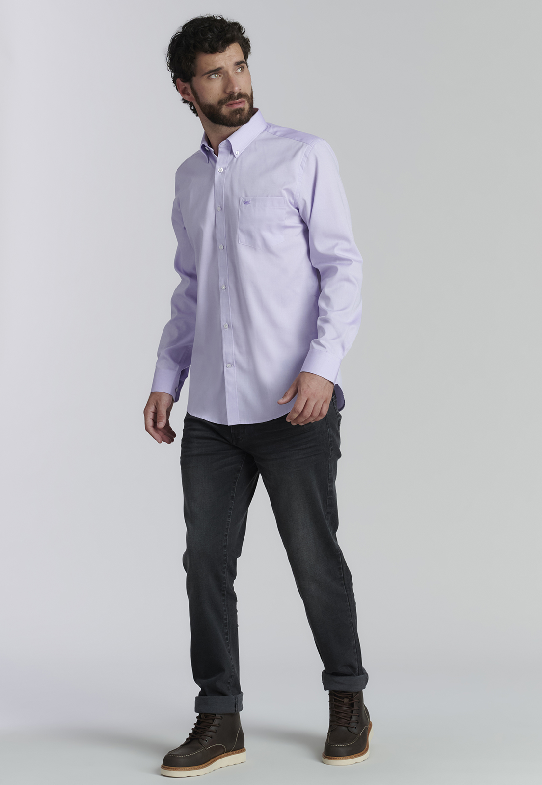 CAMISA ALGODÓN HOMBRE FEROUCH MORADO SMART CASUAL OXFORD SC PURPLE - 2