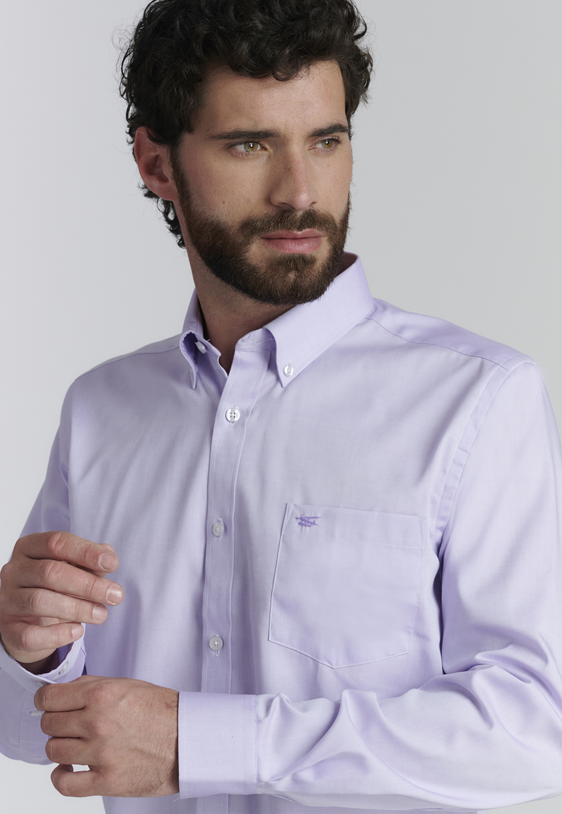 CAMISA ALGODÓN HOMBRE FEROUCH MORADO SMART CASUAL OXFORD SC PURPLE - 3