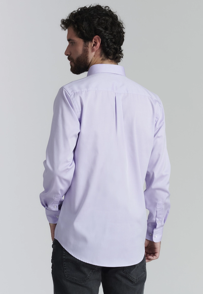 CAMISA ALGODÓN HOMBRE FEROUCH MORADO SMART CASUAL OXFORD SC PURPLE - 4