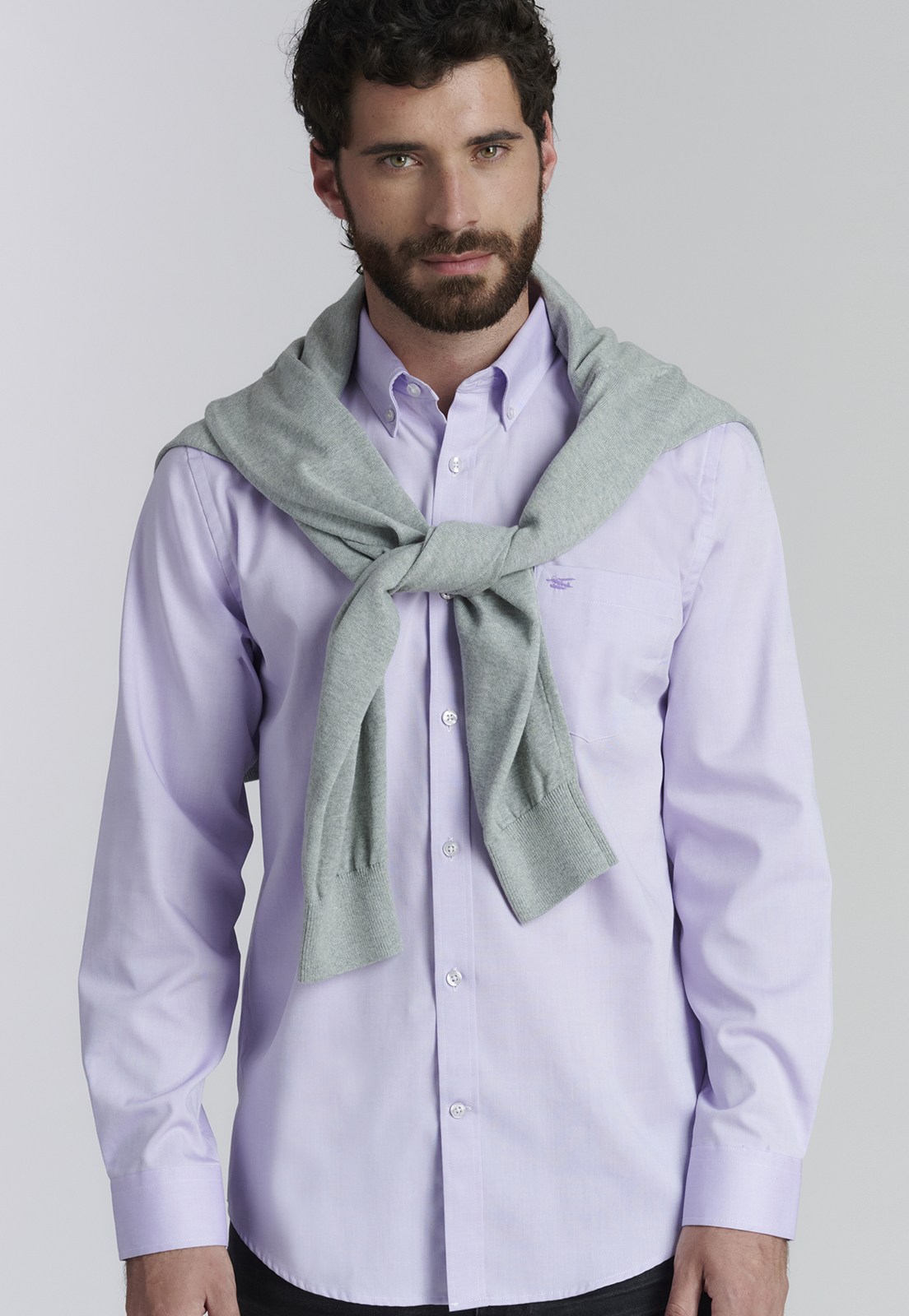 CAMISA ALGODÓN HOMBRE FEROUCH MORADO SMART CASUAL OXFORD SC PURPLE - 5