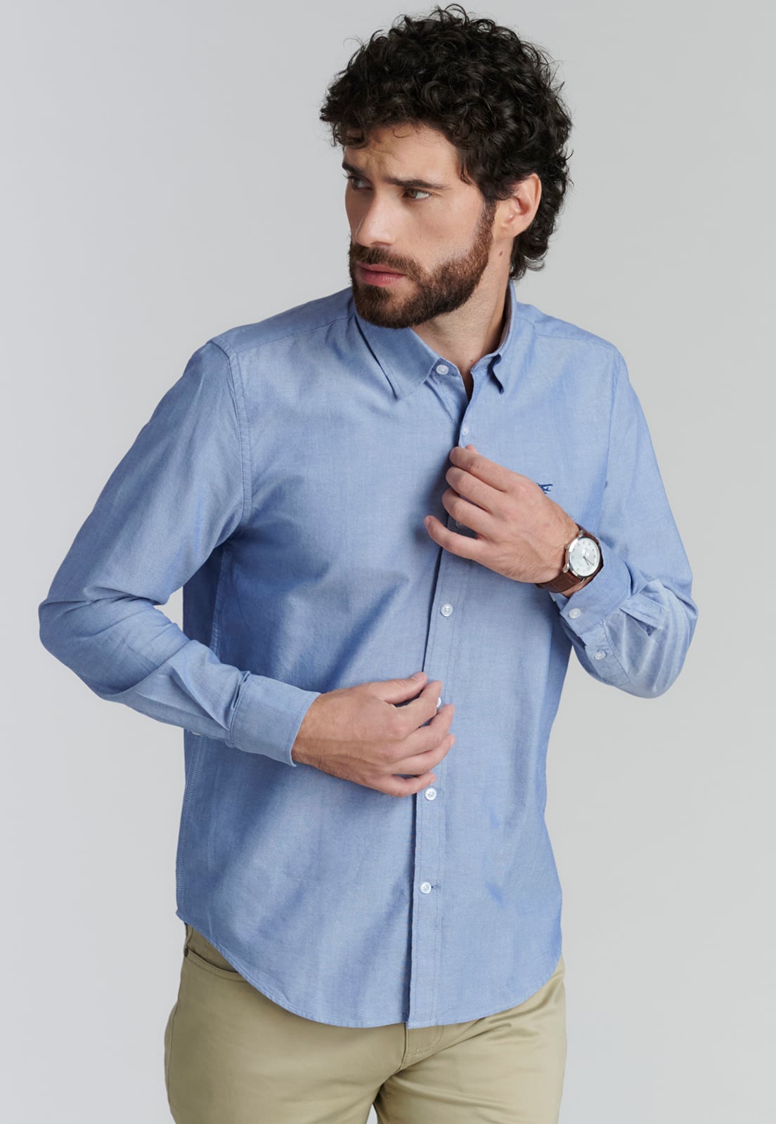 CAMISA ALGODÓN HOMBRE FEROUCH AZUL SPORT OXFORD FR - 1