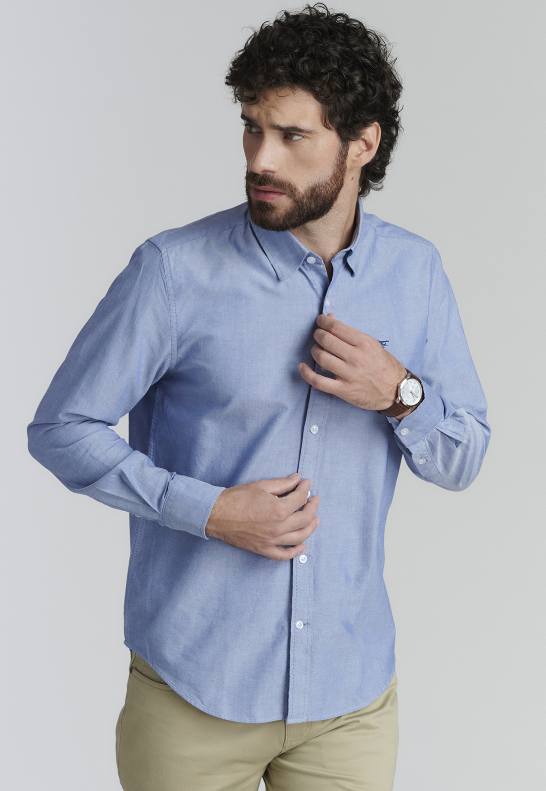 CAMISA ALGODÓN HOMBRE FEROUCH AZUL SPORT OXFORD FR - 1