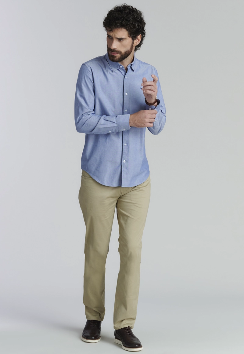 CAMISA ALGODÓN HOMBRE FEROUCH AZUL SPORT OXFORD FR - 2