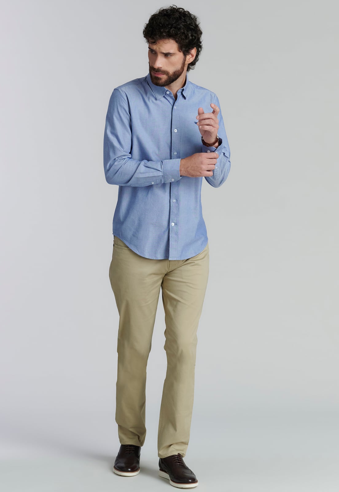 CAMISA ALGODÓN HOMBRE FEROUCH AZUL SPORT OXFORD FR - 2