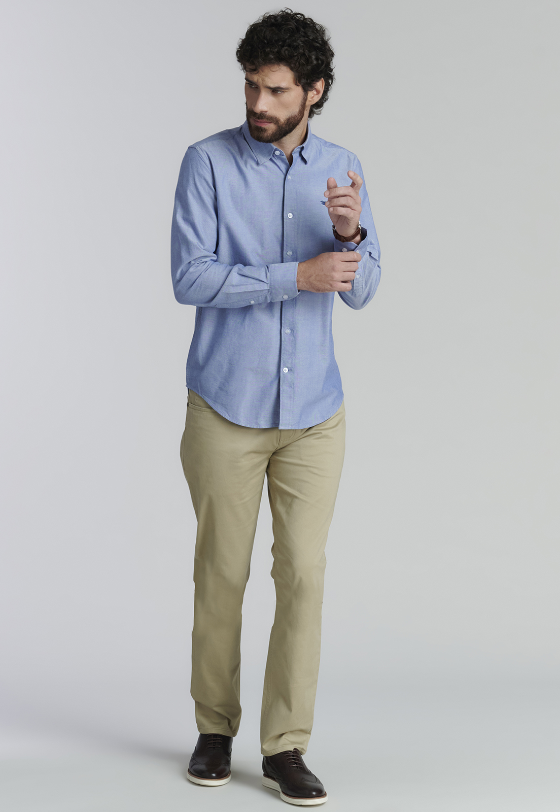 CAMISA ALGODÓN HOMBRE FEROUCH AZUL SPORT OXFORD FR - 2