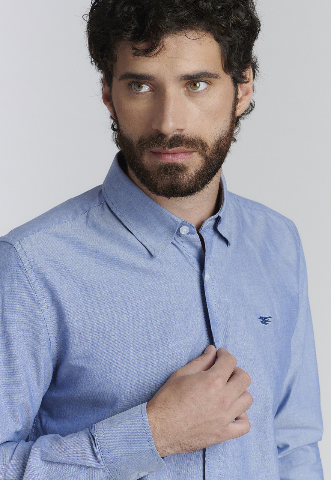 CAMISA ALGODÓN HOMBRE FEROUCH AZUL SPORT OXFORD FR - 3