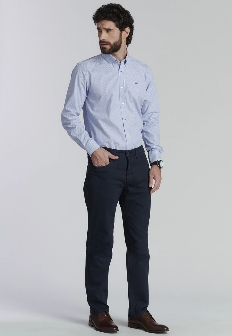 PANTALÓN ALGODÓN HOMBRE FEROUCH AZUL OKLAHOMA FR NAVY - 2