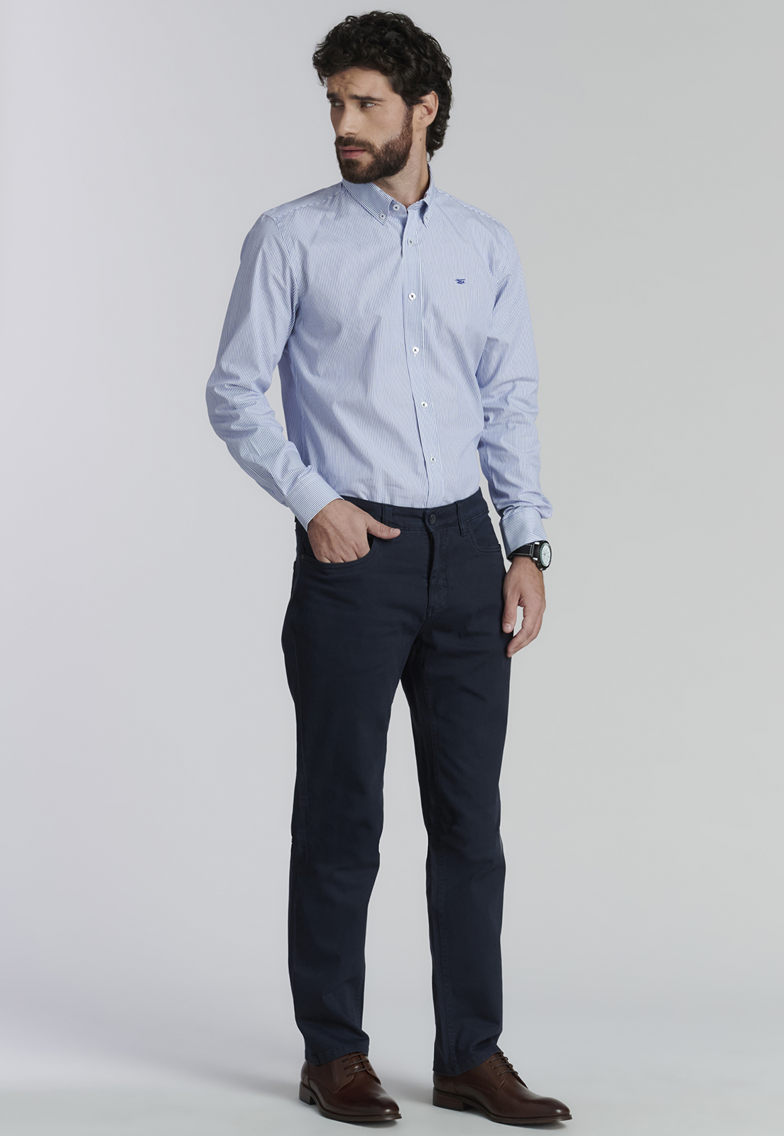 PANTALÓN ALGODÓN HOMBRE FEROUCH AZUL OKLAHOMA FR NAVY - 2