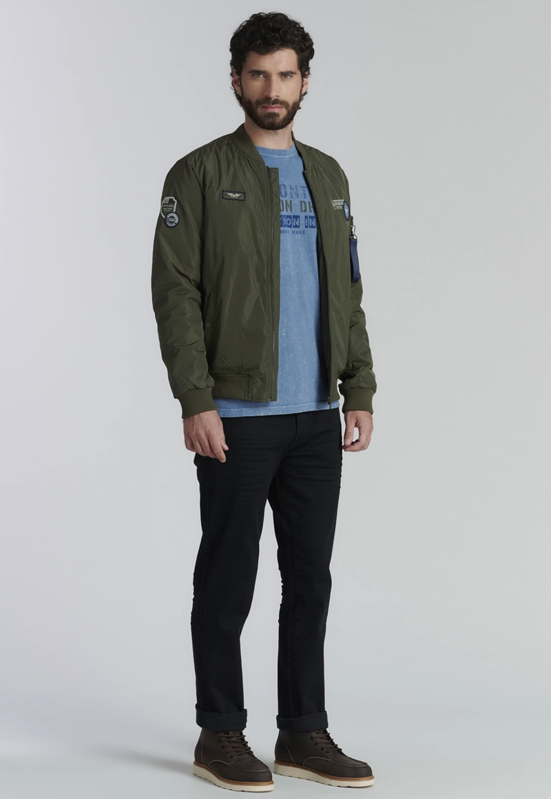 CHAQUETA HOMBRE FEROUCH VERDE PILOT FJS MILITAR - 2