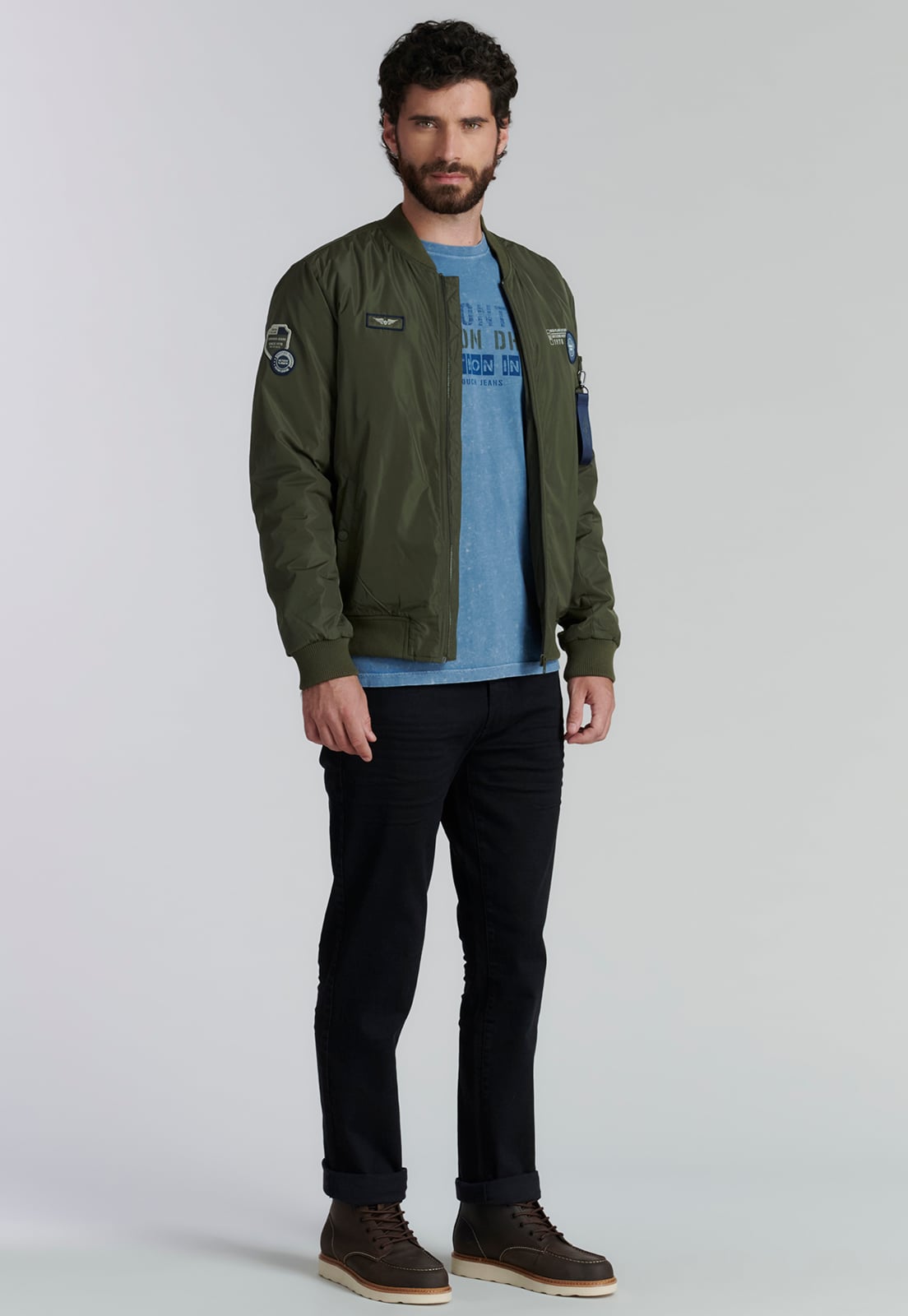 CHAQUETA HOMBRE FEROUCH VERDE PILOT FJS MILITAR - 2
