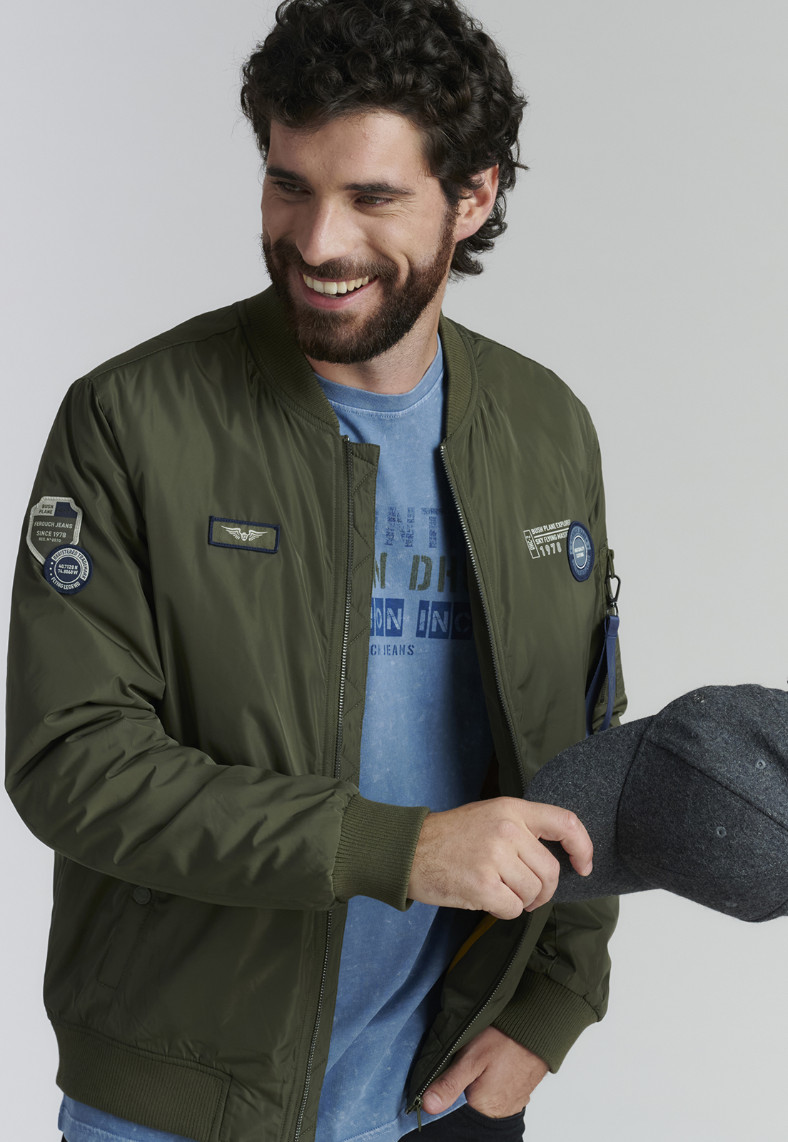 CHAQUETA HOMBRE FEROUCH VERDE PILOT FJS MILITAR - 5