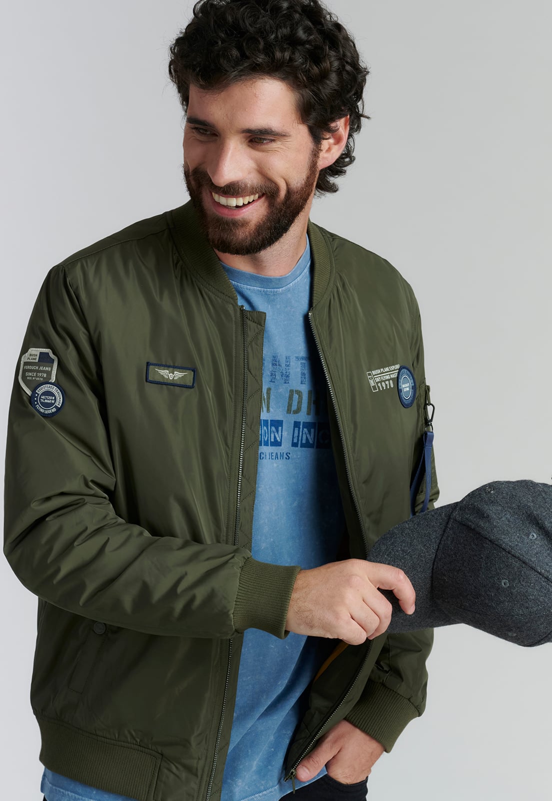 CHAQUETA HOMBRE FEROUCH VERDE PILOT FJS MILITAR - 5