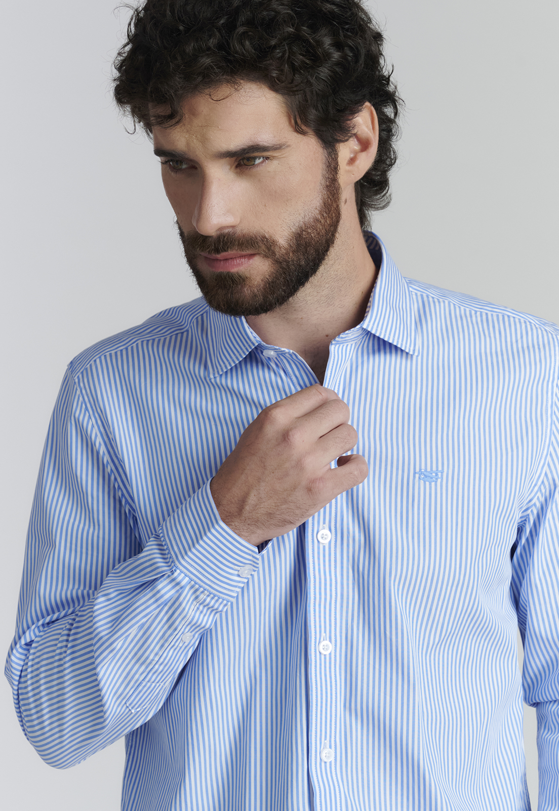 CAMISA ALGODÓN HOMBRE FEROUCH CELESTE ALBANY SMART CASUAL SKY - 3