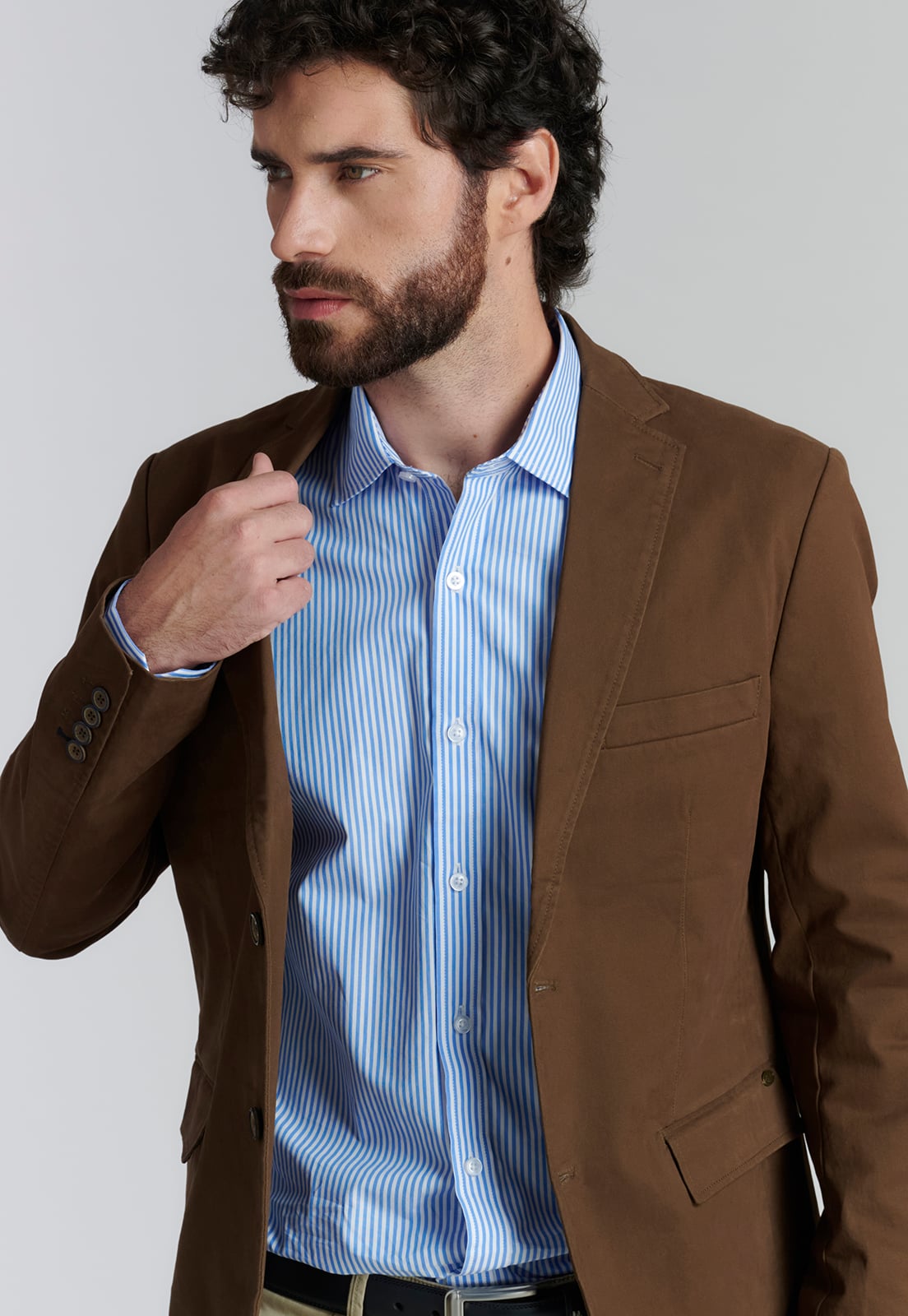 CAMISA ALGODÓN HOMBRE FEROUCH CELESTE ALBANY SMART CASUAL SKY - 5