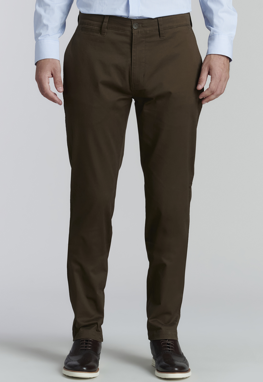PANTALÓN ALGODÓN HOMBRE FEROUCH TWILL SLIM /33 BUSINESS BROWN - 1