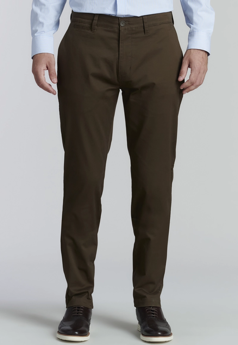 PANTALÓN ALGODÓN HOMBRE FEROUCH TWILL SLIM /33 BUSINESS BROWN - 1