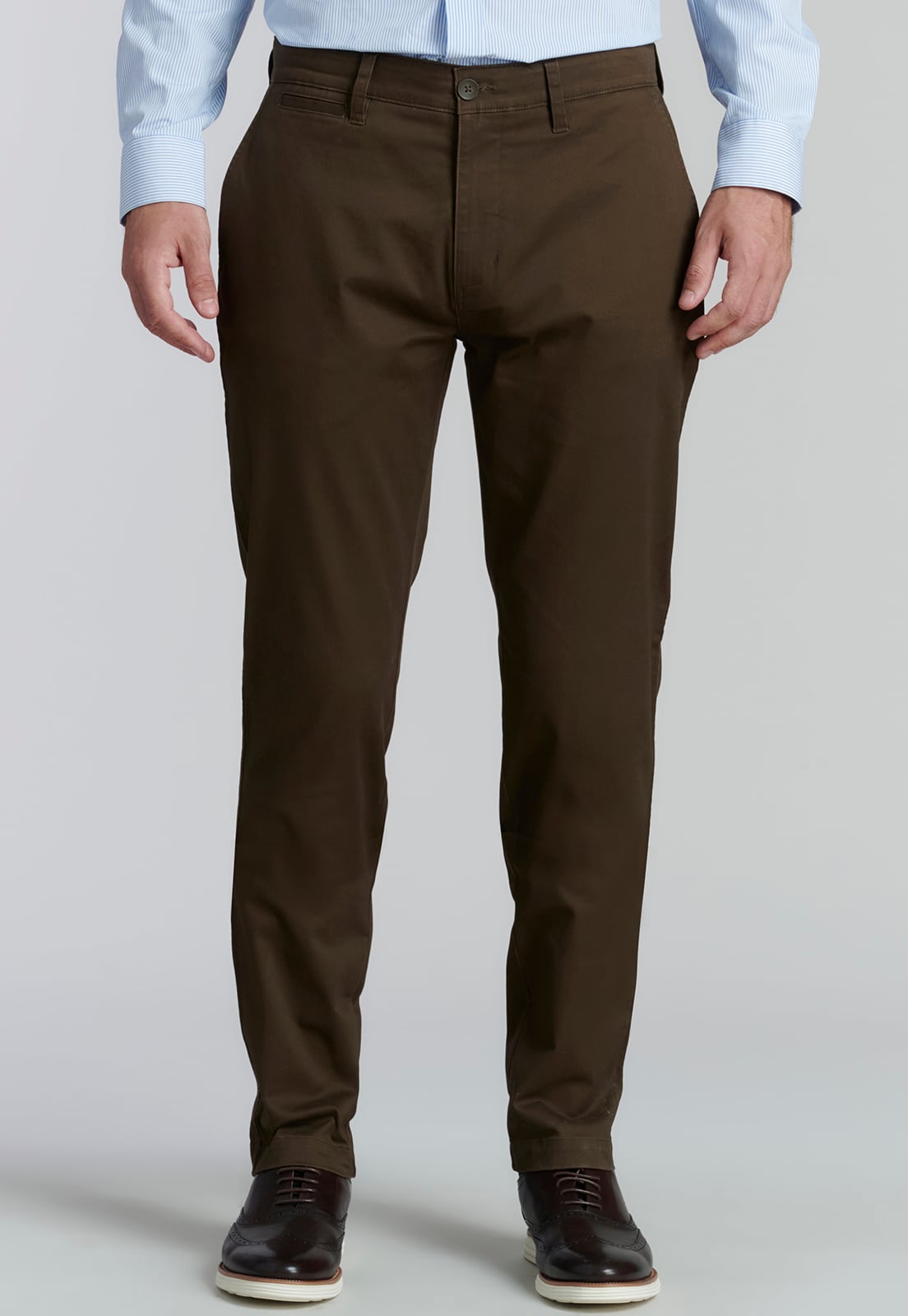 PANTALÓN ALGODÓN HOMBRE FEROUCH TWILL SLIM /33 BUSINESS BROWN - 1
