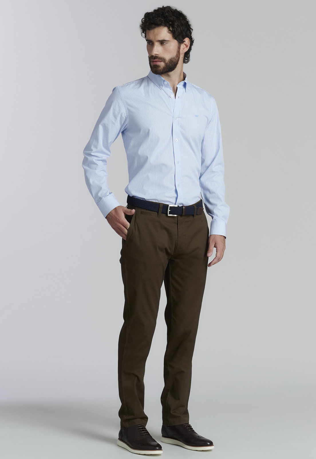 PANTALÓN ALGODÓN HOMBRE FEROUCH TWILL SLIM /33 BUSINESS BROWN - 2