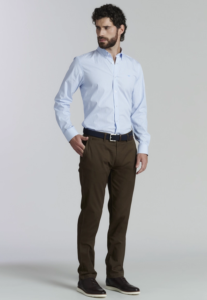 PANTALÓN ALGODÓN HOMBRE FEROUCH TWILL SLIM /33 BUSINESS BROWN - 2
