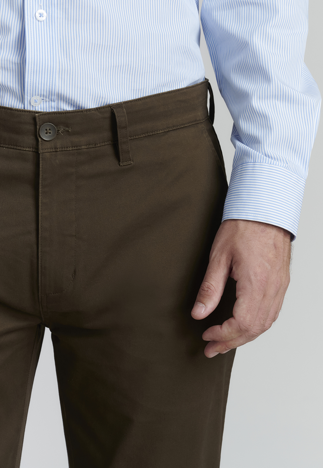 PANTALÓN ALGODÓN HOMBRE FEROUCH TWILL SLIM /33 BUSINESS BROWN - 3