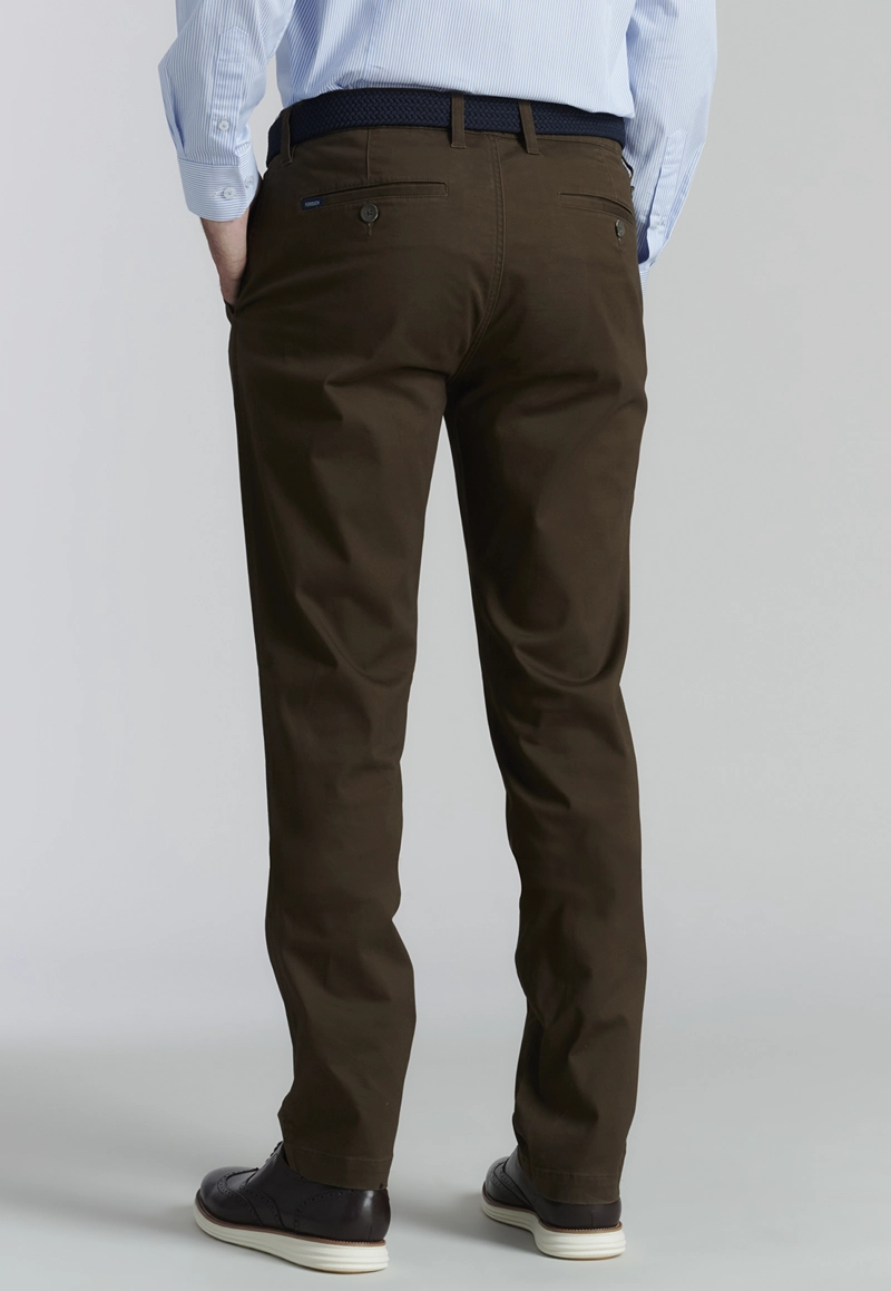 PANTALÓN ALGODÓN HOMBRE FEROUCH TWILL SLIM /33 BUSINESS BROWN - 4