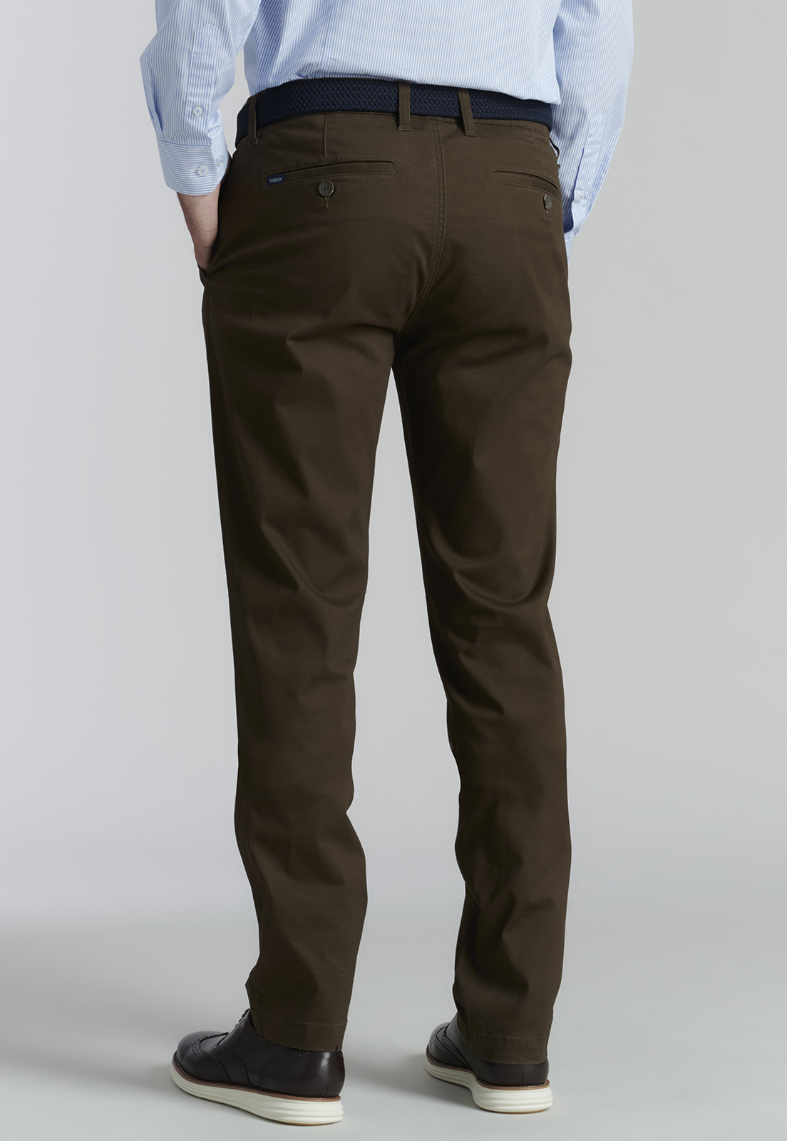 PANTALÓN ALGODÓN HOMBRE FEROUCH TWILL SLIM /33 BUSINESS BROWN - 4