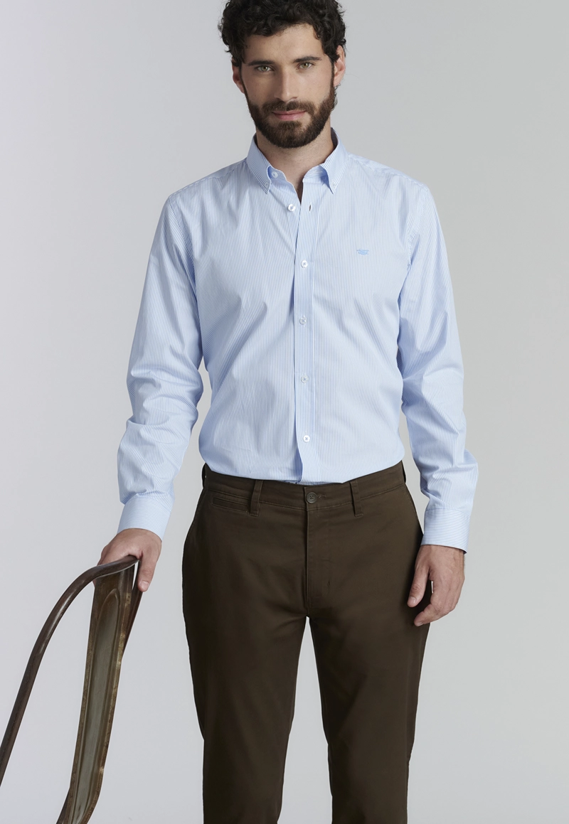 PANTALÓN ALGODÓN HOMBRE FEROUCH TWILL SLIM /33 BUSINESS BROWN - 5
