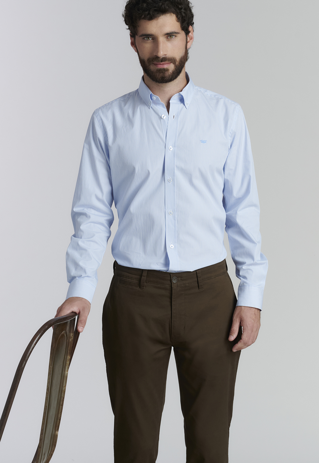 PANTALÓN ALGODÓN HOMBRE FEROUCH TWILL SLIM /33 BUSINESS BROWN - 5