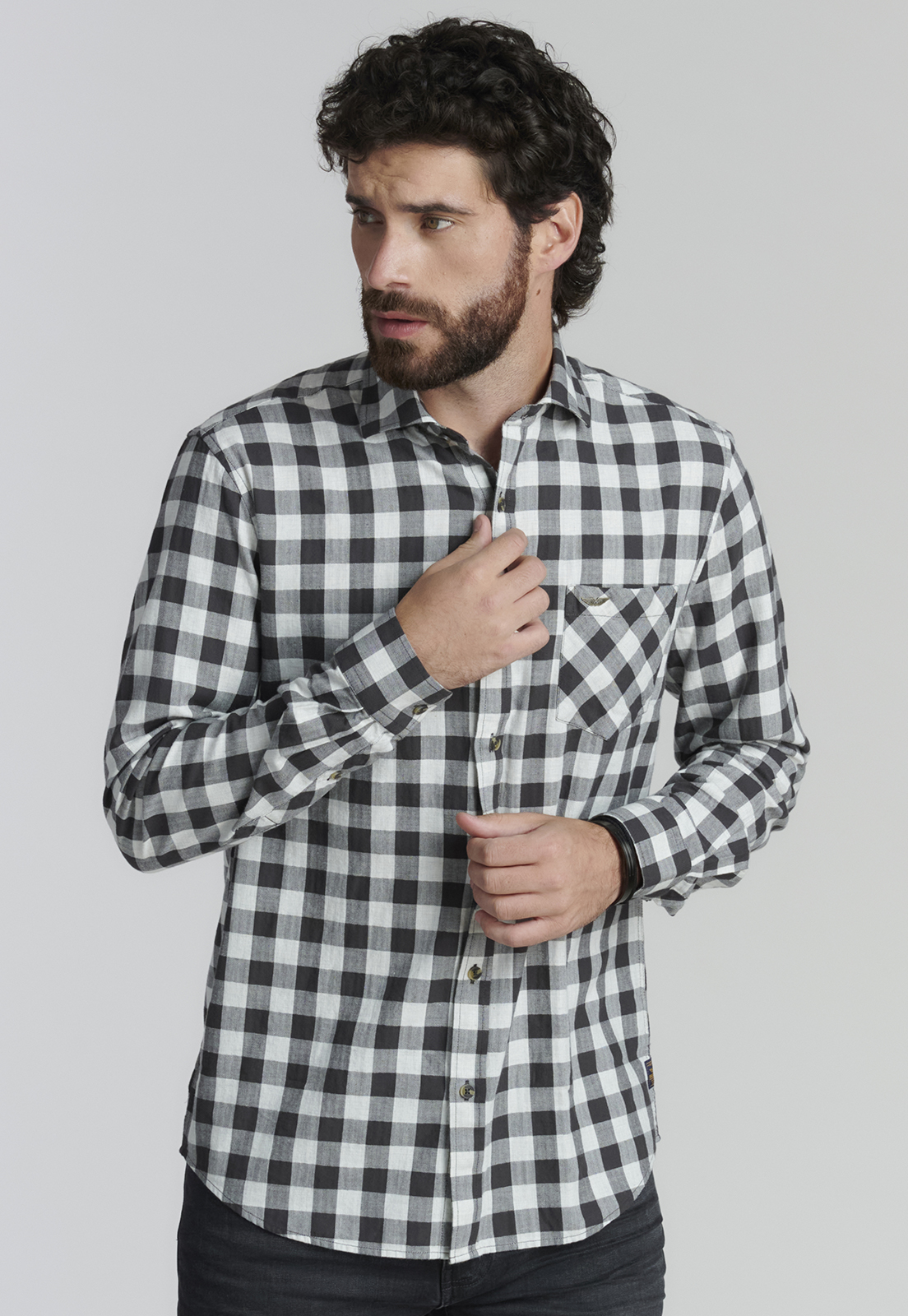 CAMISA ALGODÓN HOMBRE FEROUCH GRIS DENVER FJS METAL - 1
