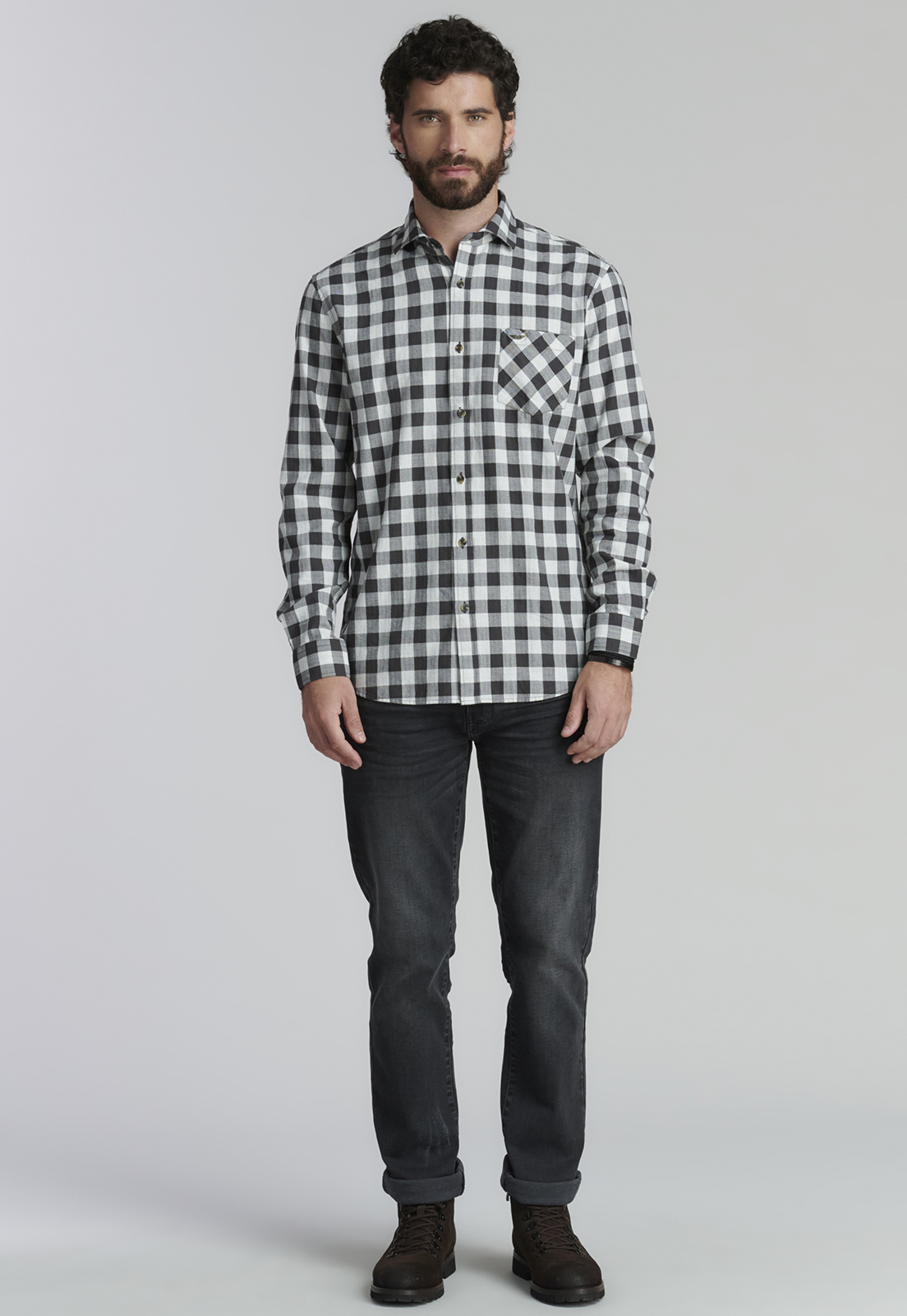 CAMISA ALGODÓN HOMBRE FEROUCH GRIS DENVER FJS METAL - 2