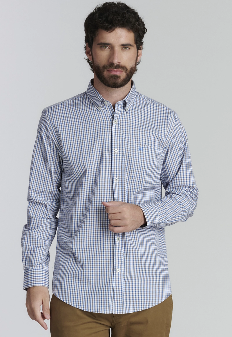 CAMISA ALGODÓN HOMBRE FEROUCH CAFE BROOKLYN SMART CASUAL COFFE - 1