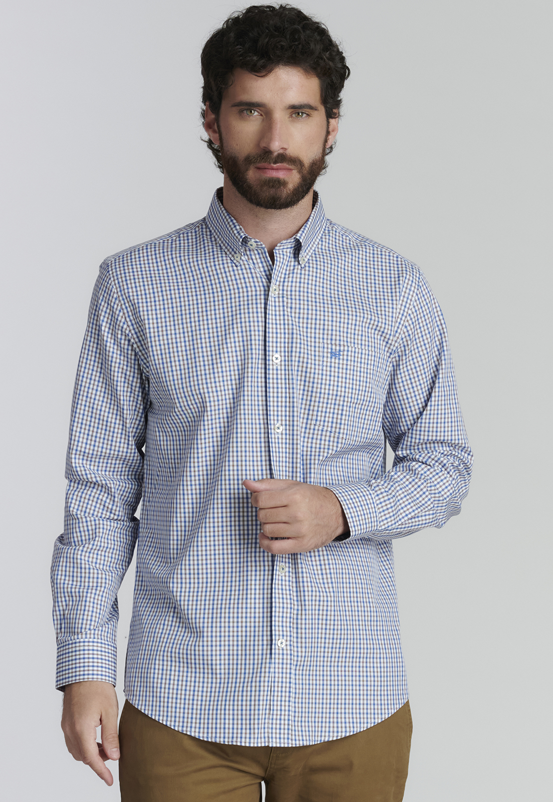 CAMISA ALGODÓN HOMBRE FEROUCH CAFE BROOKLYN SMART CASUAL COFFE - 1