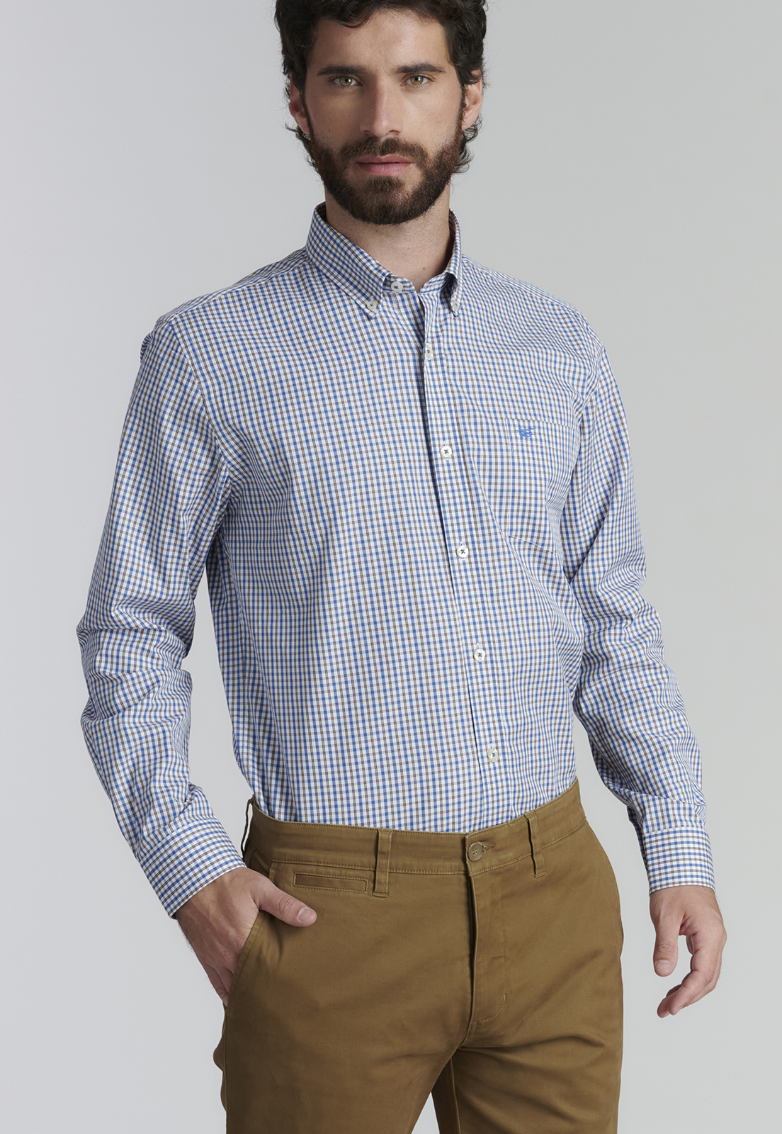 CAMISA ALGODÓN HOMBRE FEROUCH CAFE BROOKLYN SMART CASUAL COFFE - 5
