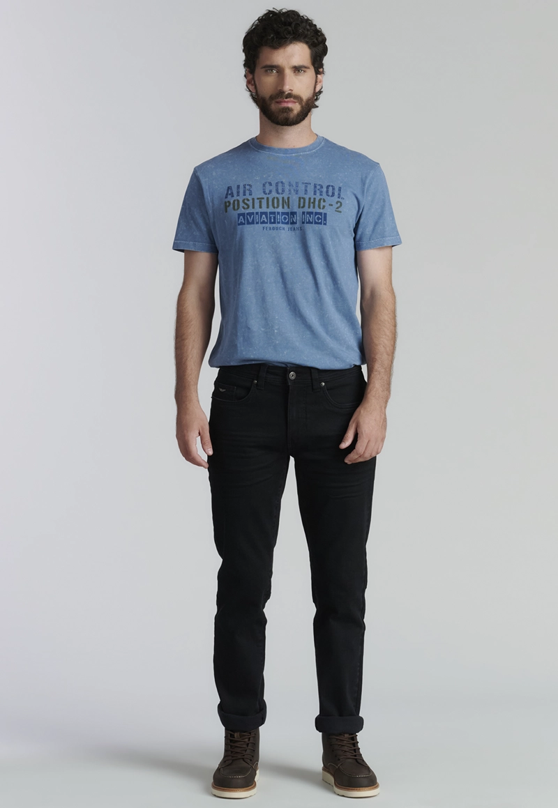 JEANS ALGODÓN HOMBRE FEROUCH NEGRO BÁSICO BRISTOL FJS - 2