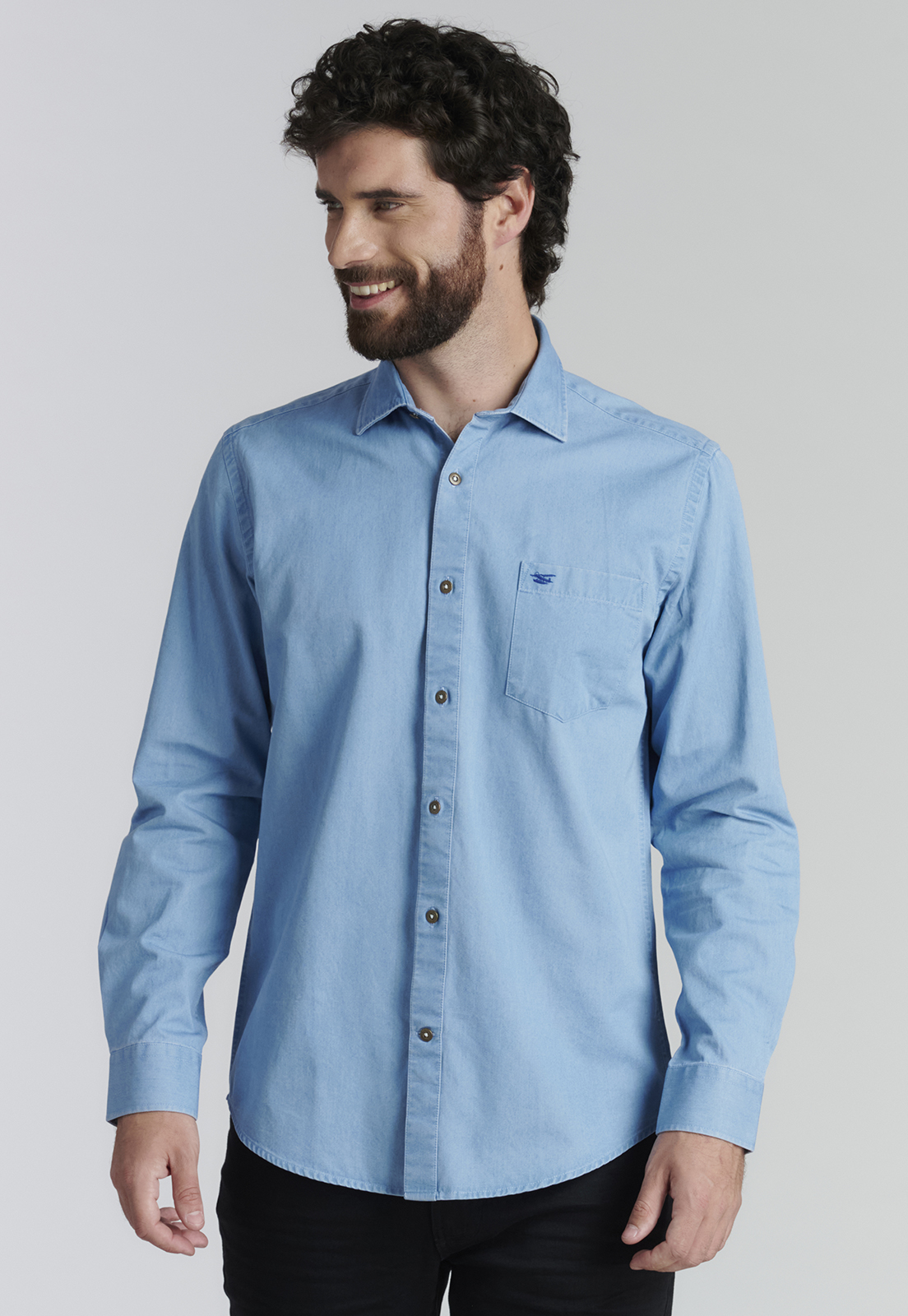 CAMISA ALGODÓN HOMBRE FEROUCH AZUL PORTLAND FR LT DENIM - 1