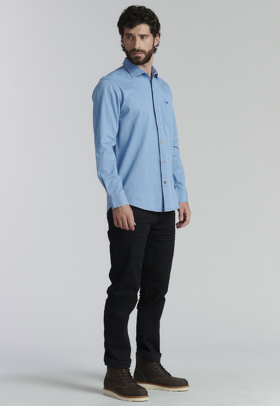 CAMISA ALGODÓN HOMBRE FEROUCH AZUL PORTLAND FR LT DENIM - 2