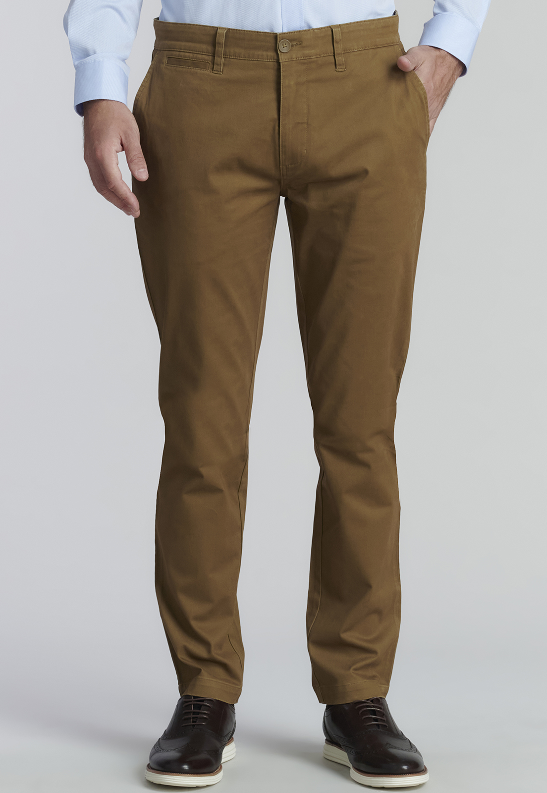 PANTALÓN ALGODÓN HOMBRE FEROUCH TWILL SLIM /33 BUSINESS CAMEL - 1
