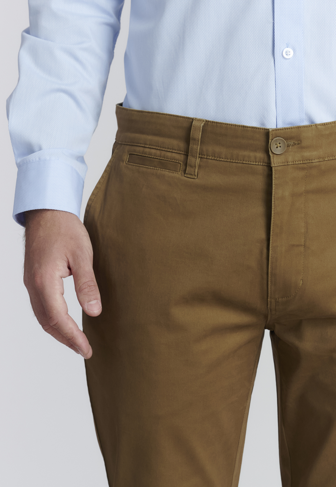 PANTALÓN ALGODÓN HOMBRE FEROUCH TWILL SLIM /33 BUSINESS CAMEL - 3