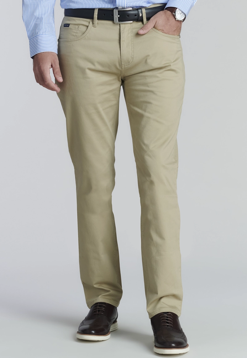 PANTALÓN ALGODÓN HOMBRE FEROUCH GRIS FIVE POCKET FR METAL - 1