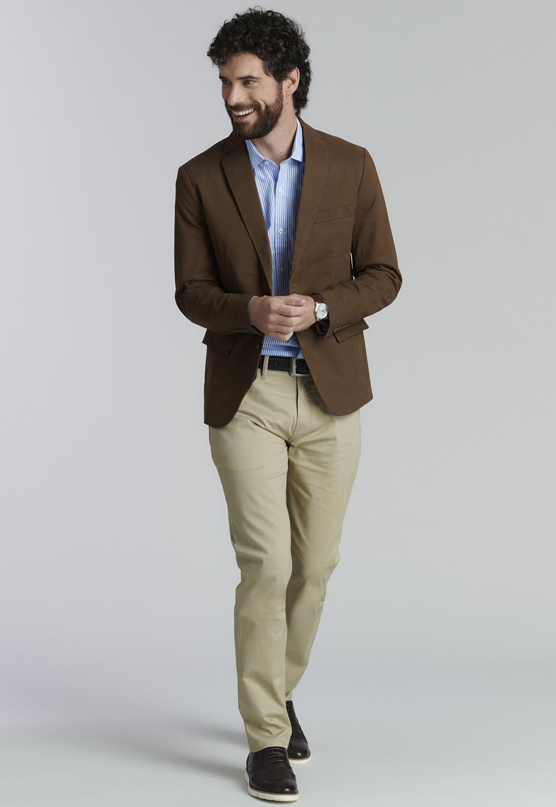 PANTALÓN ALGODÓN HOMBRE FEROUCH GRIS FIVE POCKET FR METAL - 5