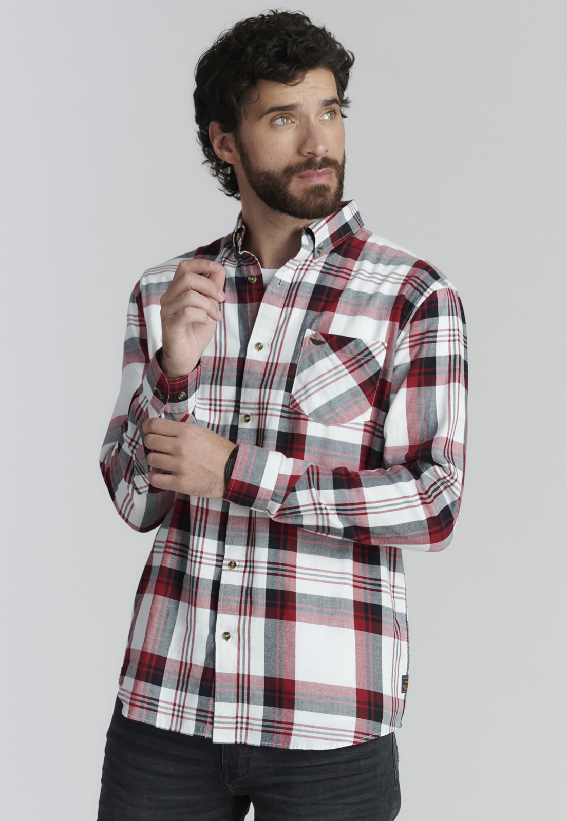 CAMISA ALGODÓN HOMBRE FEROUCH ROJO DETROIT FJS - 1