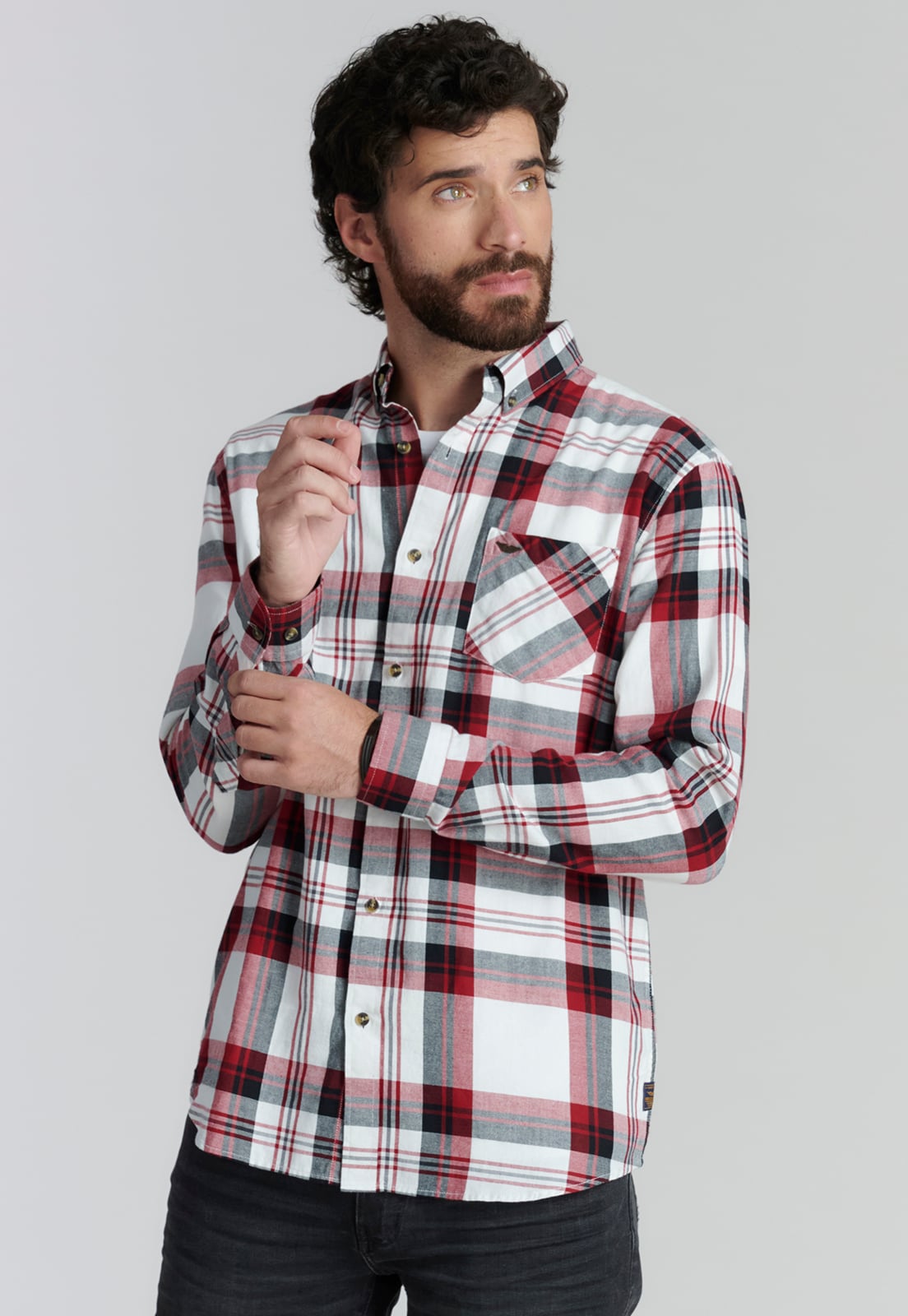 CAMISA ALGODÓN HOMBRE FEROUCH ROJO DETROIT FJS - 1